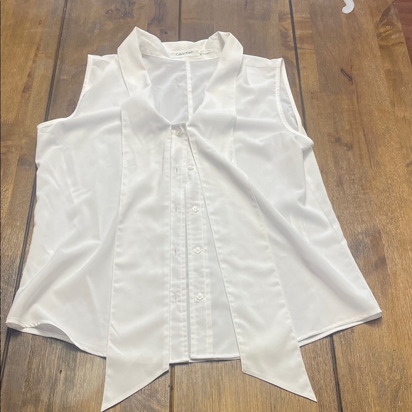 Calvin Klein White Sleeveless Blouse - Picture 3 of 3